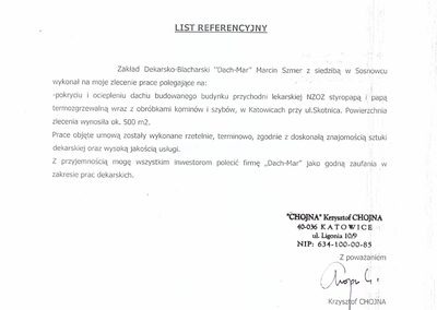 Referencje Dach-Mar - list polecający nr 7